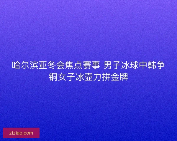 哈尔滨亚冬会焦点赛事 男子冰球中韩争铜女子冰壶力拼金牌 哈尔滨亚冬会焦点赛事 男子冰球中韩争铜女子冰壶力拼金牌
