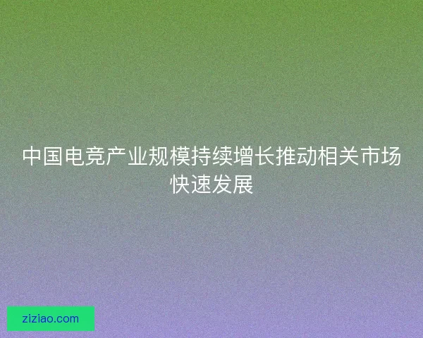 中国电竞产业规模持续增长推动相关市场快速发展 中国电竞产业规模持续增长推动相关市场快速发展