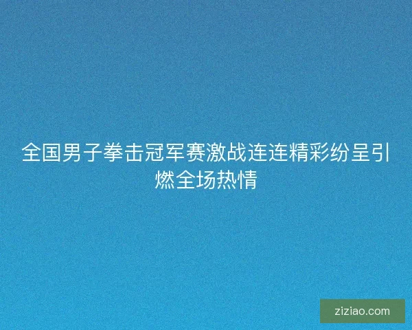 全国男子拳击冠军赛激战连连精彩纷呈引燃全场热情 全国男子拳击冠军赛激战连连精彩纷呈引燃全场热情