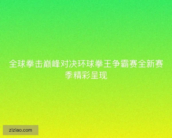 全球拳击巅峰对决环球拳王争霸赛全新赛季精彩呈现